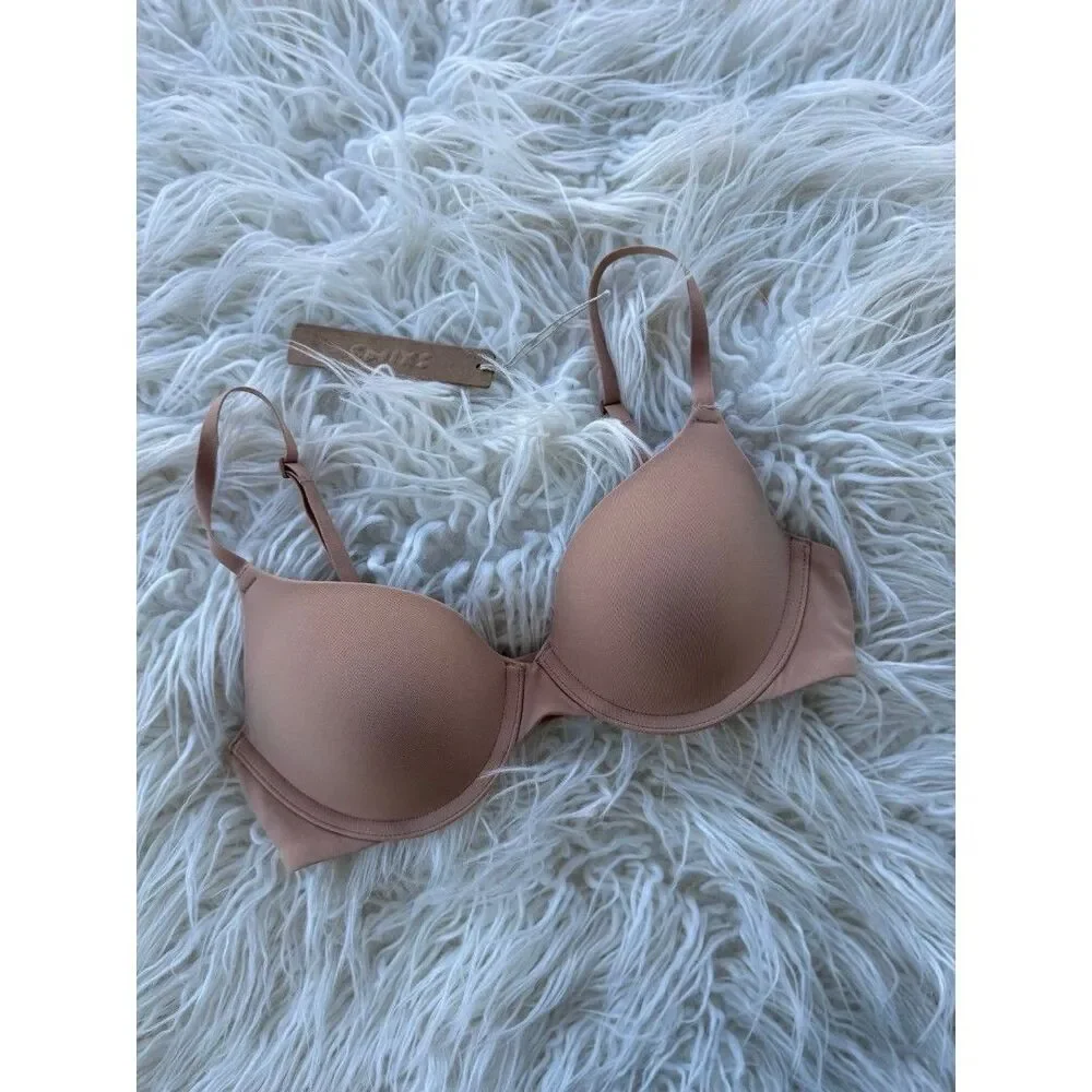 Skims Fits Everybody T-shirt Demi Bra Ochre Size 32B - Picture 3 of 7